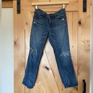 LOFT Distressed Denim Boyfriend Jeans